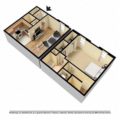 One bedroom townhome